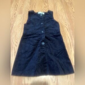 Zara Girls corduroy black paisley print dress with buttons size 6